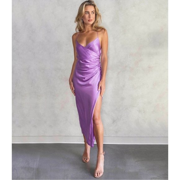 The Sei Strappy Gathered Dress in Lilac Purple 2 New Womens Maxi Long Dress - Picture 16 of 16